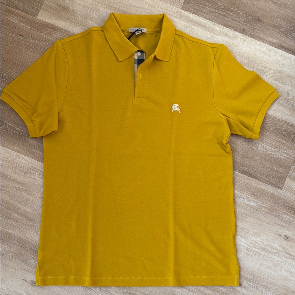 Burberry Yellow Polo Shirt Classic Design new!!